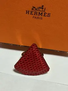 良品 エルメス リザード ゴールド金具 スカーフリング スカーフ留め 箱