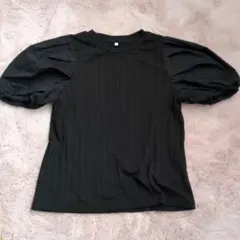 GUブラック パフスリーブ Tシャツ 140