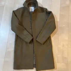 ÉDIFICE フード付きチェスターコート オリーブ