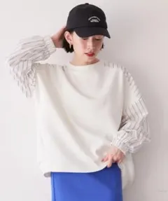 アメリカンホリック　イージーケア異素材ポンチプルオーバー