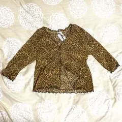 OIMODEL フリル パイピング カーディガン レオパード柄　新品タグ付き