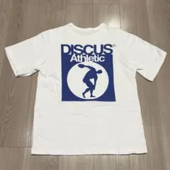 DISCUS ATHLETIC Tシャツ プリントT ロゴTホワイト　S