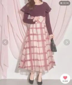 トッコクローゼット　ビックカラーバックレースアップ　ドッキングワンピース