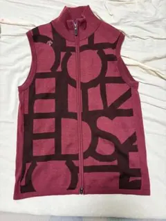 DESCENTE GOLF ワインレッド ジップアップベスト メンズ Lサイズ