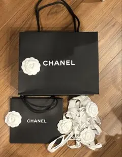 CHANEL カメリアリボンとショッパー2枚セット