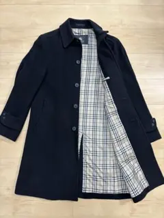 【美品/M】バーバリーブラックレーベル ステンカラー　カシミア混ウールコート