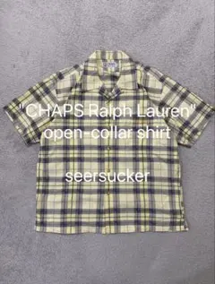 【シアサッカー】Ralph Lauren オープンカラーシャツ　XL ボックス