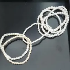 ホワイトパール 多層ロングネックレス