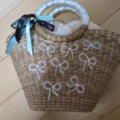 刺繍デザインかごバッグ