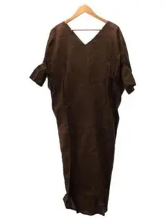 willfully ブラウン Vネック ロングワンピース