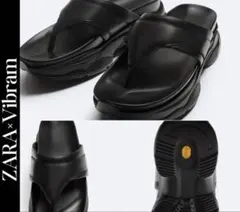 【タグ付き☆未使用】ZARA ザラ　Vibramソール　レザー　サンダル　42 bazzstore_1135170039396