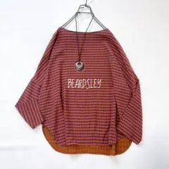 美品☆ビアズリー デニムブラウス パッチワーク プルオーバー デニム