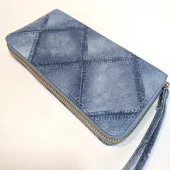 ✨新品未使用✨　レディース長財布　ラウンドファスナー　ブルー　デニム　カジュアル