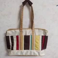 ストライプ柄 トートバッグ マルチカラー【FELISSIMO】