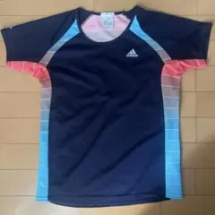 adidas CLIMACOOL Tシャツ レディース M ネイビー/オレンジ