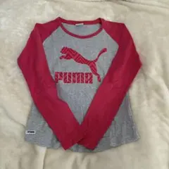 PUMA 長袖カットソー Tシャツ　グレー/ピンク