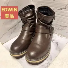 【秋冬大放出】LIBERTO EDWIN ブラウン エンジニアブーツ4ｃｍ防水