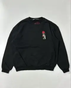 LEGENDA バラ　刺繍　スウェット　トレーナー　ブラック　Fサイズのサムネイル