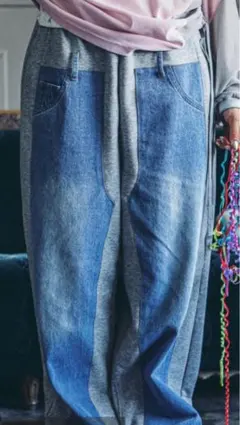 ニコアンド MODE NORM COREデニムパッチワークパ ンツ