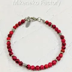 レッドターコイズのプレート付き天然石ブレスレット
