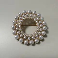 【新品】パール ブローチ サークル 卒業式 入学式 結婚式 フォーマル