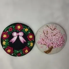 刺繍ブローチおまとめ２点　32