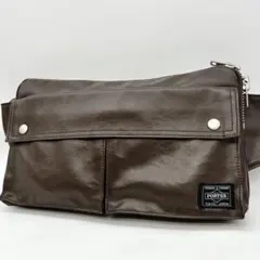 未使用級美品！PORTER ポーター フリースタイル ボディバッグ ブラウン