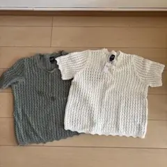GAP 半袖編み込みトップス 2色セット