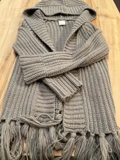 Ravijour Honey フリンジ付きニットカーディガン