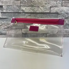 FURLA 透明ポーチ ピンクジッパー