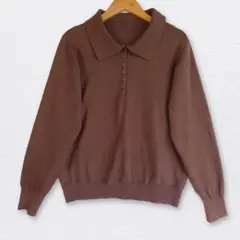 SHEIN 襟付き ポロニット セーター ブラウン Mサイズ