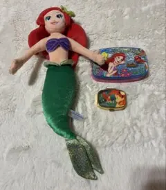 ディズニー　アリエルぬいぐるみ　小物ケース３点セット