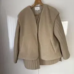 リバーシブルキルティングジャケット ベージュ