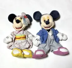 ディズニー⭐️お正月限定⭐️ミッキー＆ミニー 和服 ぬいぐるみ パッジ