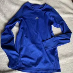 adidas TECHFIT 青 長袖シャツ L