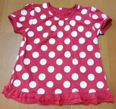 ミニー風 Tシャツ 130 ドット柄 赤
