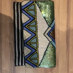 ビーズ刺繍クラッチバッグ
