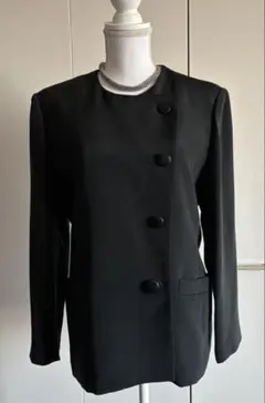 ピエール・カルダン ヴィンテージ・ノーカラー ブラックジャケット