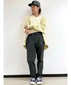 【美品】GAP 厚手 リブ カーディガン S クリーム色 ざっくりニット