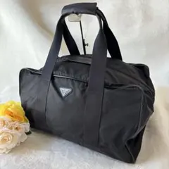 PRADA ボストンバッグ 2way 三角ロゴ ナイロン ブラック - メルカリ