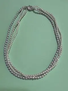 淡水真珠　3色3連チョーカー