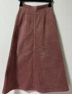 フリーズマートのコーデュロイ　ロングスカート　ピンク系　美品
