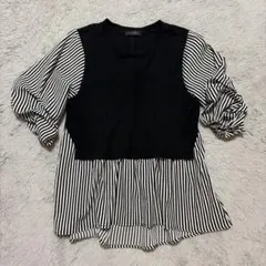 TRUBE ドッキングカットソー ストライプ 半袖