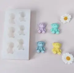 【1点限り】資材　レジン 樹脂粘土　チョコ　シリコンモールド《3Dテディベア》