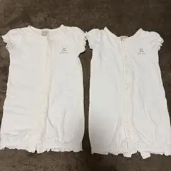 petit main ホワイトロンパース 2枚セット　半袖