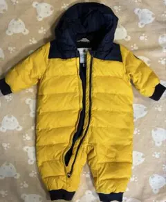 プチバトゥ　フード付きダウンオーバーオール 12M petit bateau