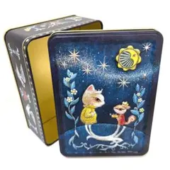 画家・絵本作家たなかしんさんデザイン缶「ネコとリス」空き缶ケース　小物入れに♪のサムネイル