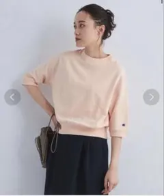 【Champion】green label relaxing別注5分袖スウェット