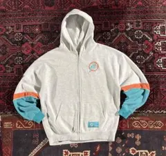 USA古着 NFL ドルフィンズ プルオーバー パーカー グレー S