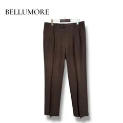 ベルモーレ スラックス L ブラウン ウール100% センタープレス
